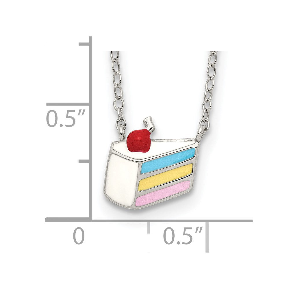 Sterling Silver Rhodium-Plated Enameled Cake Necklace