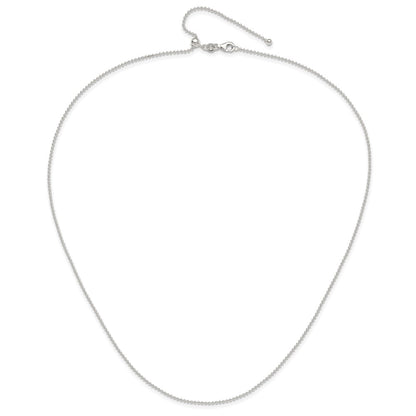Sterling Silver Polished Beaded Adjustable Necklace