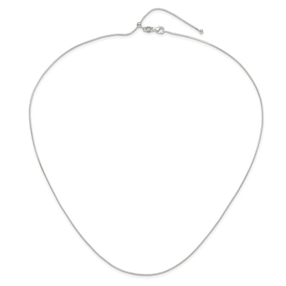 Sterling Silver Polished Adjustable Necklace