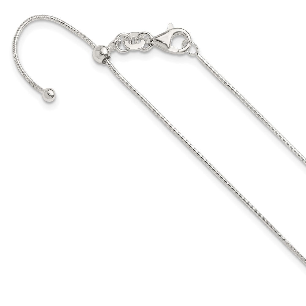 Sterling Silver Polished Adjustable Necklace