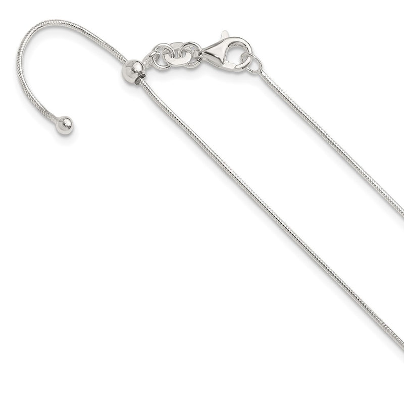 Sterling Silver Polished Adjustable Necklace