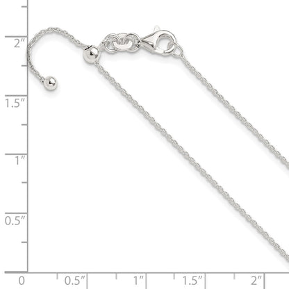 Sterling Silver Polished Adjustable Necklace
