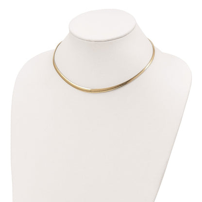 Ss/Gold Plated Sterling Silver Gold-Tone Rh-Pltd 3-6mm Reversible Cubetto Necklace