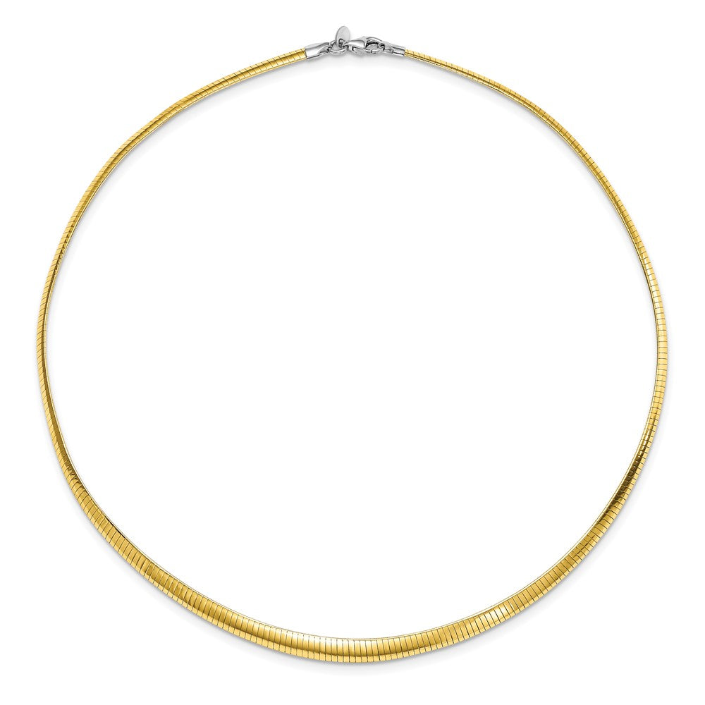 Ss/Gold Plated Sterling Silver Gold-Tone Rh-Pltd 3-6mm Reversible Cubetto Necklace