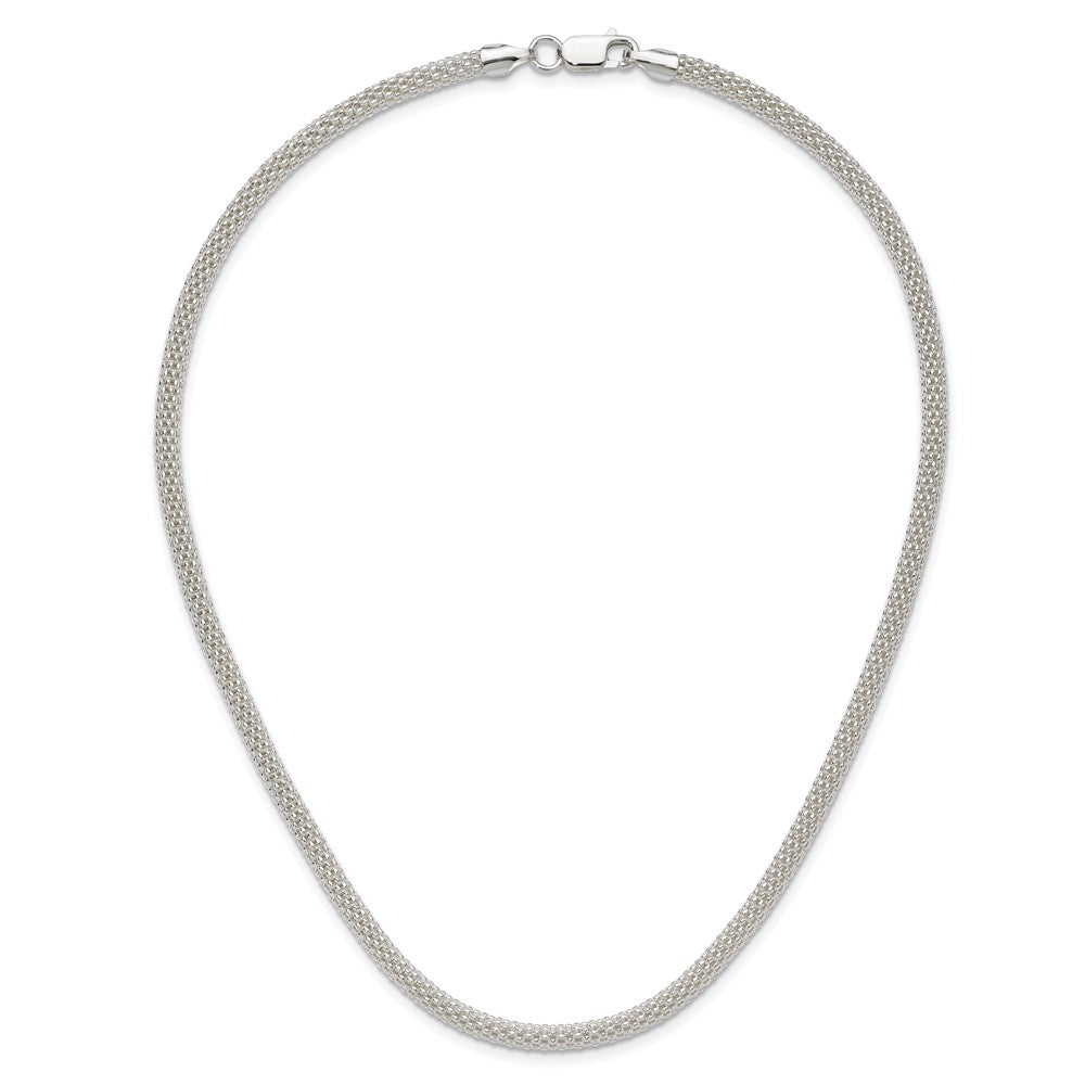 18 Inch Sterling Silver 4.5mm Corona Chain Necklace