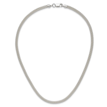 18 Inch Sterling Silver 4.5mm Corona Chain Necklace