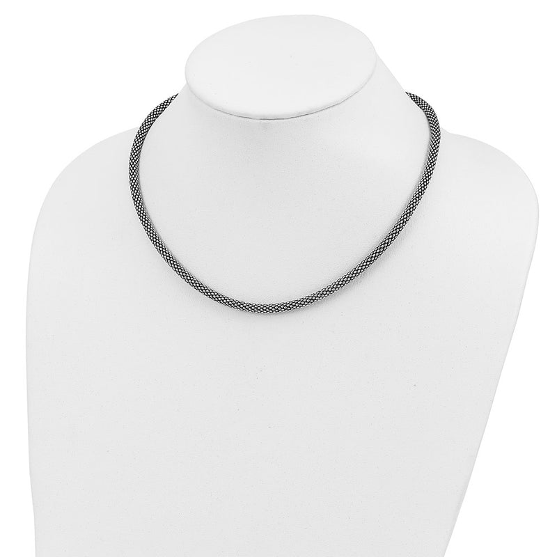 Sterling Silver Antiqued 4.5mm Corona Chain Necklace