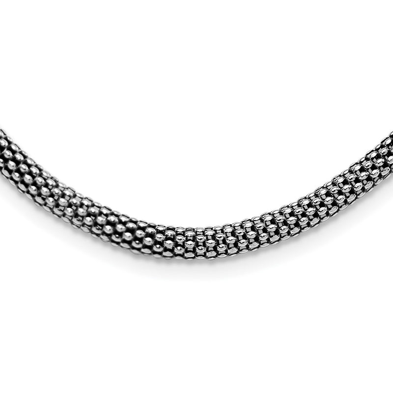 Sterling Silver Antiqued 4.5mm Corona Chain Necklace
