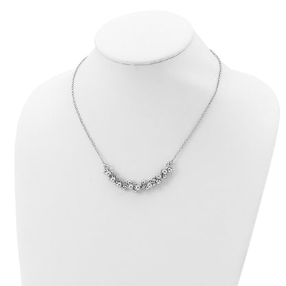 Sterling Silver Rhodium-Plated Dangling Beads Necklace
