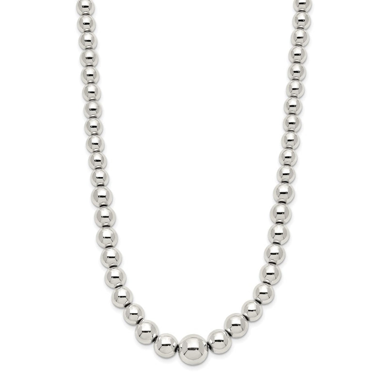 Sterling Silver Polished Beaded Necklace