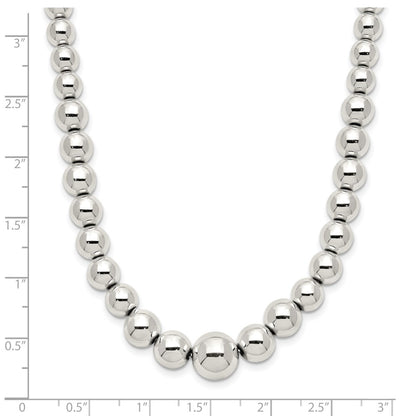 Sterling Silver Polished Beaded Necklace