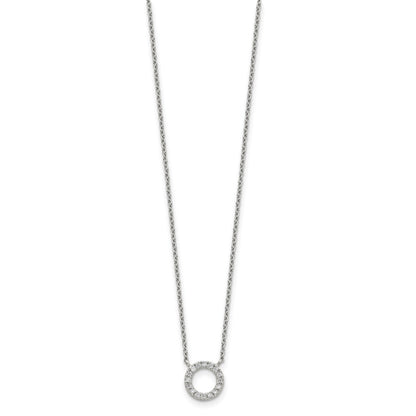 Sterling Silver Cz Circle Necklace