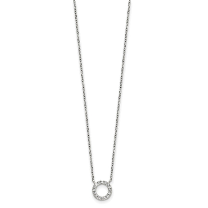 Sterling Silver Cz Circle Necklace