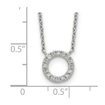 Sterling Silver Cz Circle Necklace