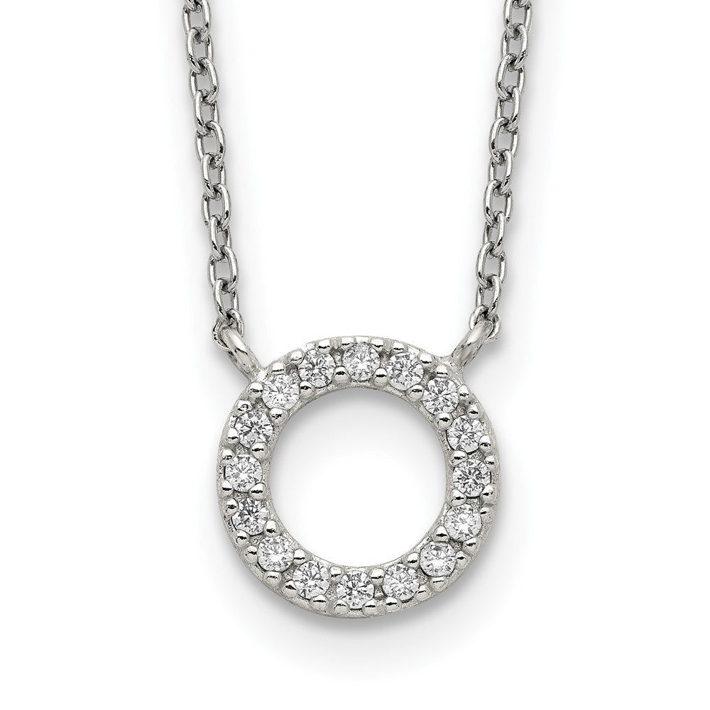 Sterling Silver Cz Circle Necklace