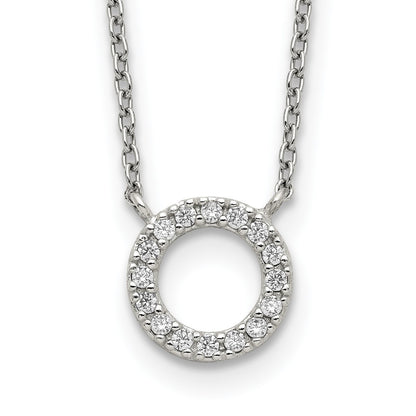 Sterling Silver Cz Circle Necklace