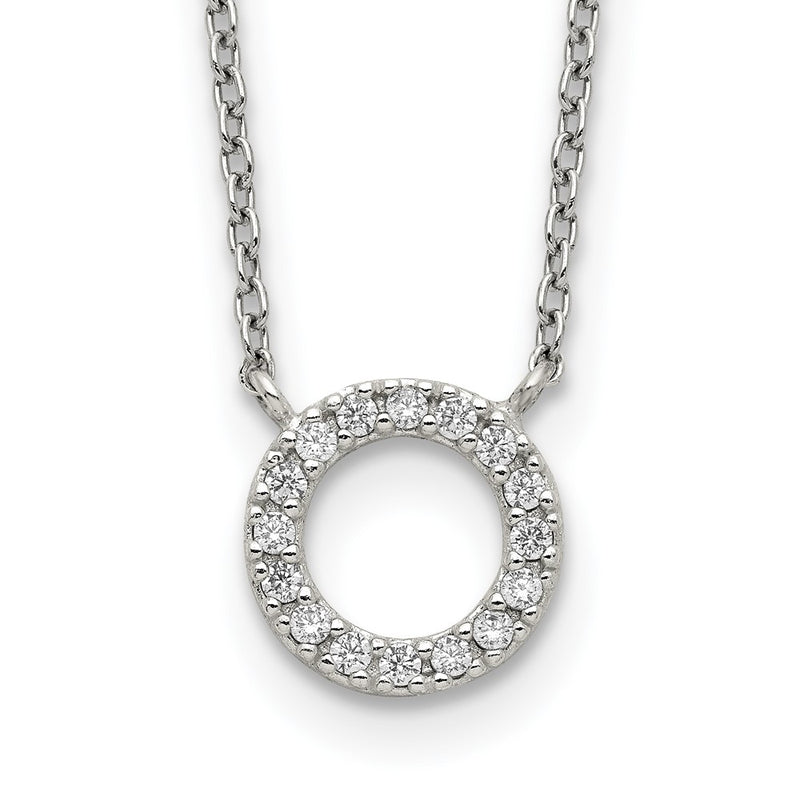 Sterling Silver Cz Circle Necklace