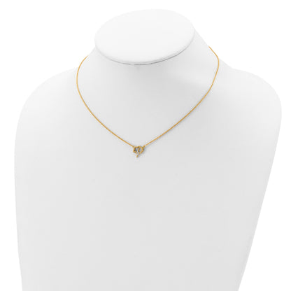 Sterling Silver Gold-Tone Cz Storm Cloud W/2In Ext Necklace