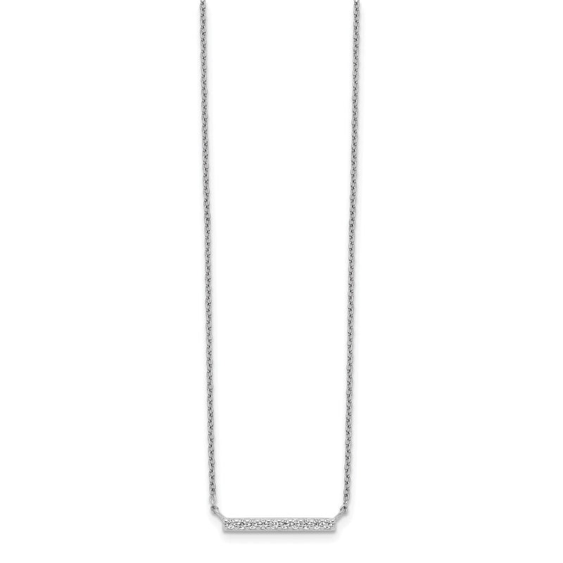 Sterling Silver Cz Bar Necklace