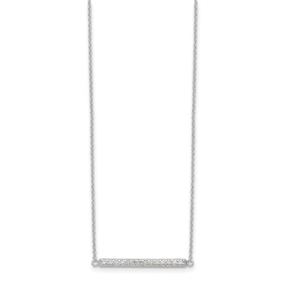 Sterling Silver Cz Bar Necklace