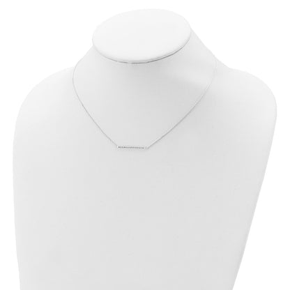 Sterling Silver Cz Bar Necklace