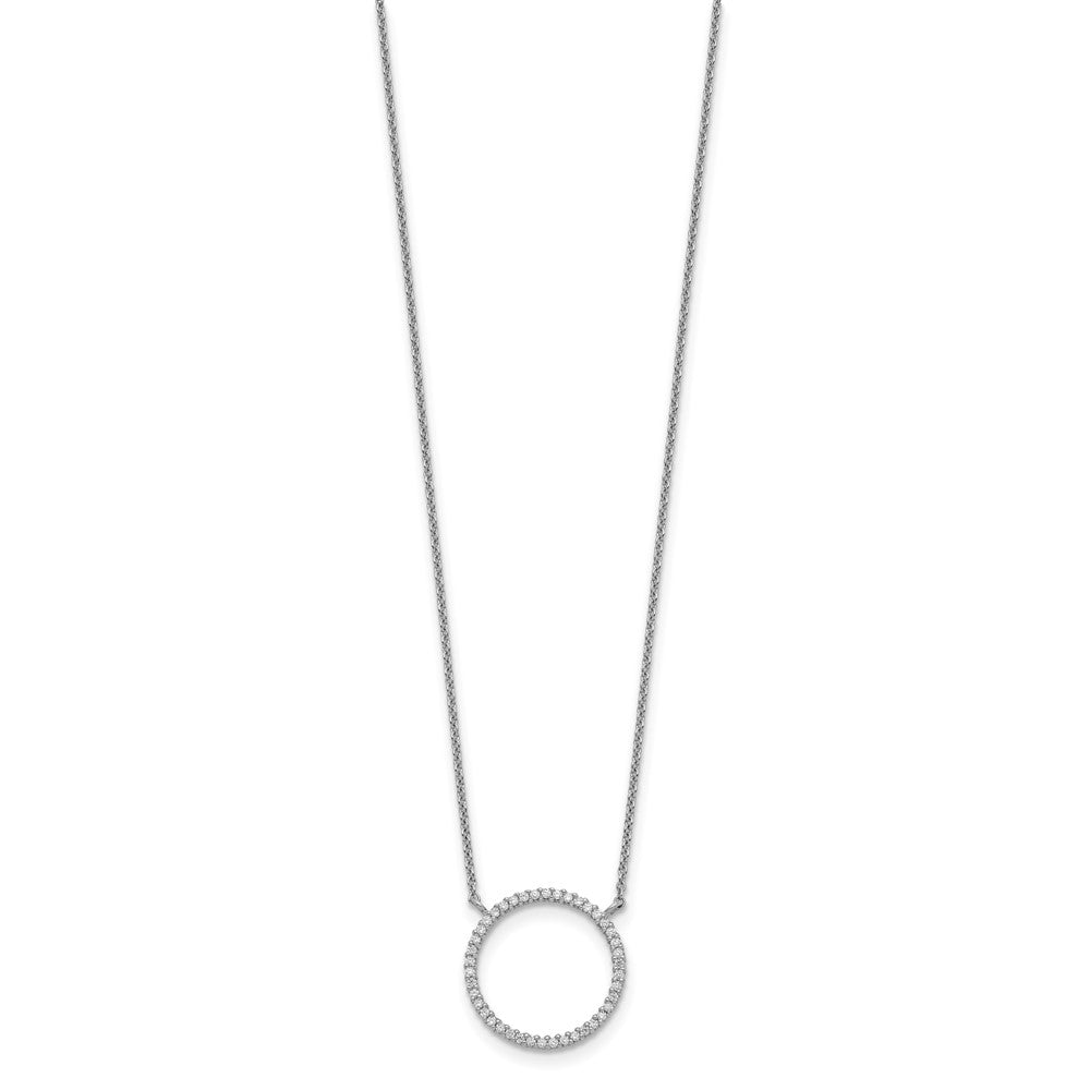 Sterling Silver Circle Cz Necklace