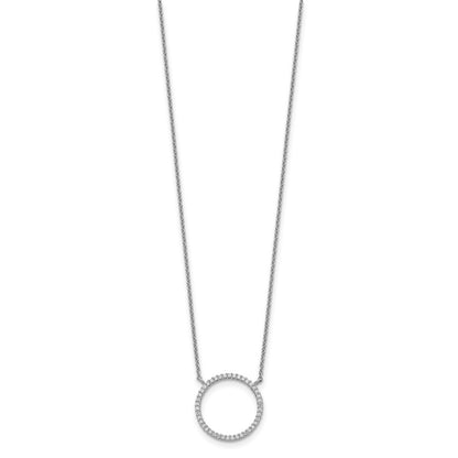 Sterling Silver Circle Cz Necklace