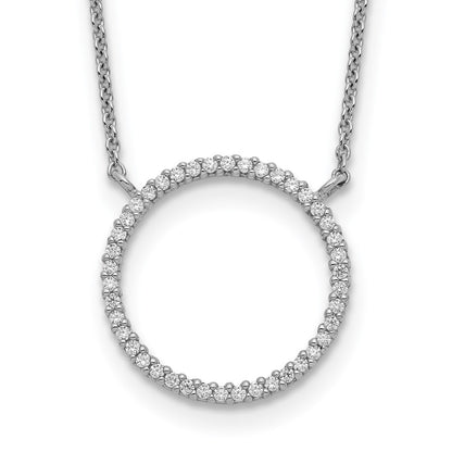 Sterling Silver Circle Cz Necklace