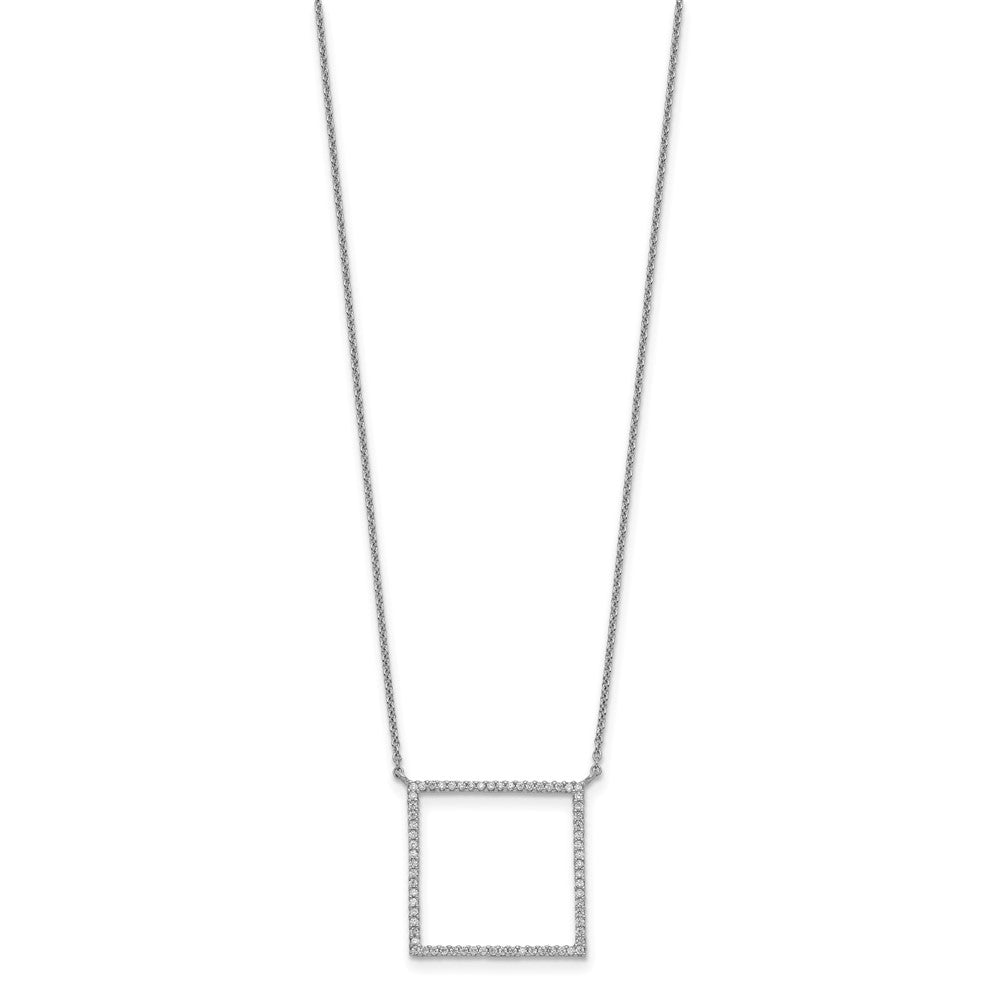 Sterling Silver Square Cz Necklace