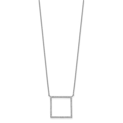 Sterling Silver Square Cz Necklace