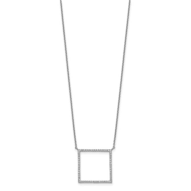 Sterling Silver Square Cz Necklace