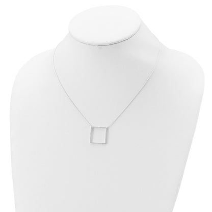 Sterling Silver Square Cz Necklace