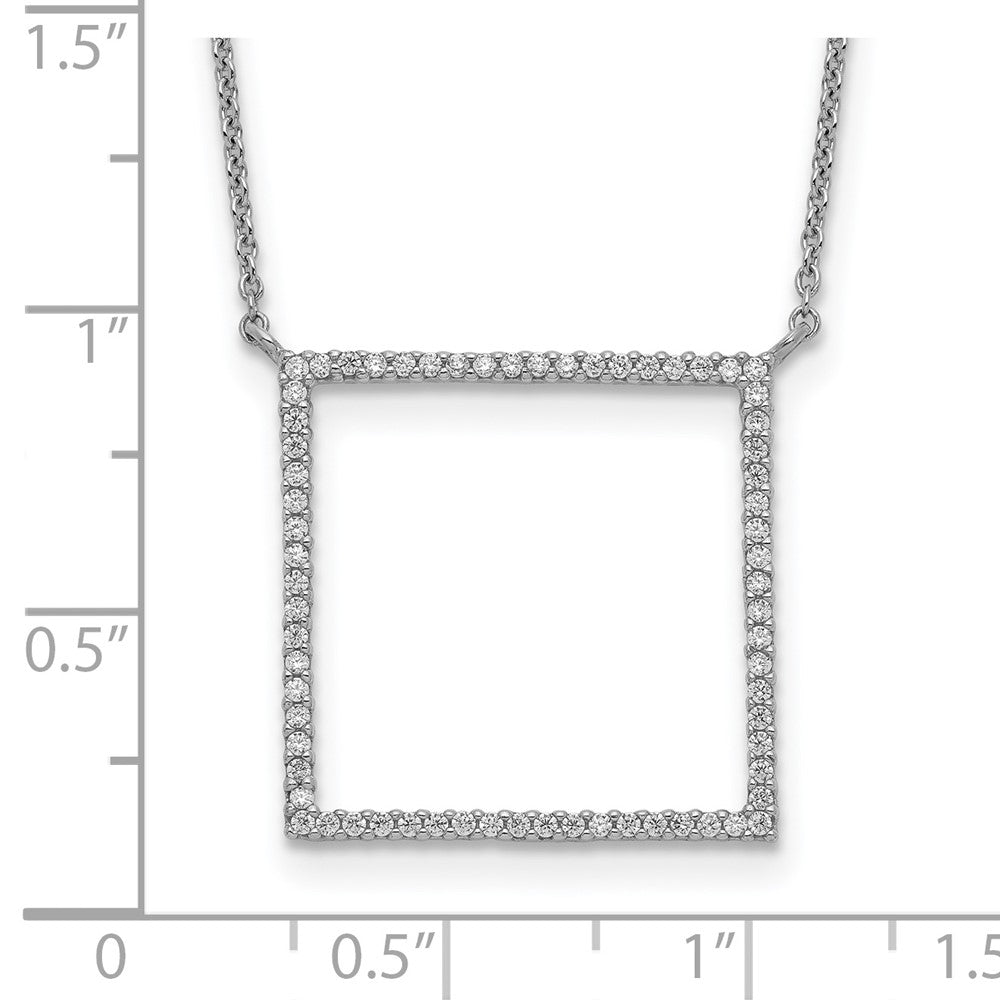 Sterling Silver Square Cz Necklace