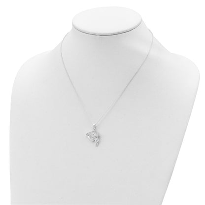 Sterling Silver Cz Graduation Cap Necklace