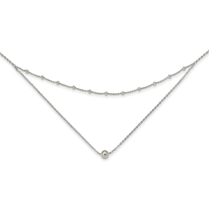 Sterling Silver Polished Beaded W/4 In Ext Choker