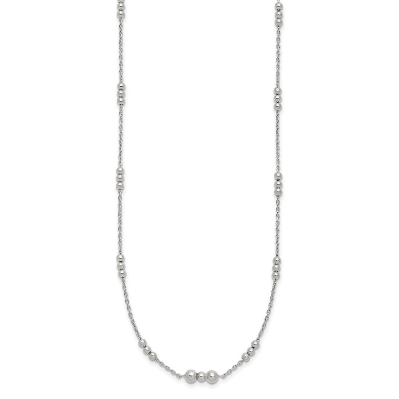 Sterling Silver Polished Beaded Necklace