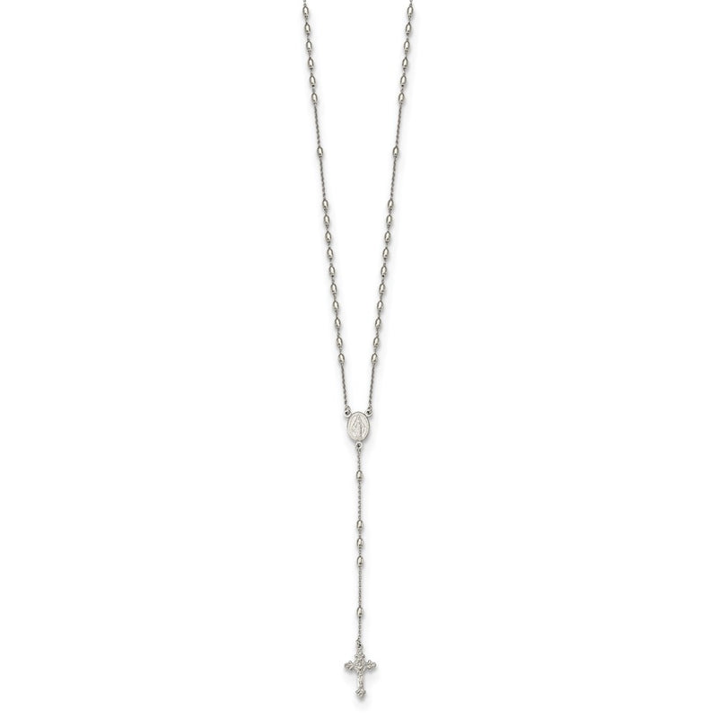 Sterling Silver Beaded Rosary18 Inch Necklace With1.25 Extension