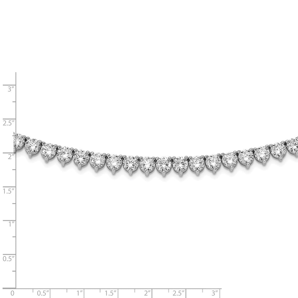 Sterling Silver Shimmer Rhodium-Plated 36 Inch 155 Stone Cz Riviera Necklace