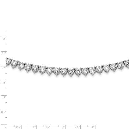 Sterling Silver Shimmer Rhodium-Plated 36 Inch 155 Stone Cz Riviera Necklace