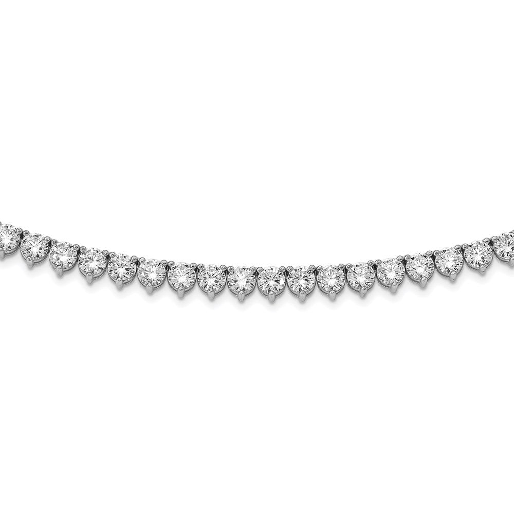 Sterling Silver Shimmer Rhodium-Plated 36 Inch 155 Stone Cz Riviera Necklace