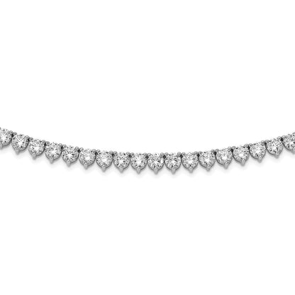 Sterling Silver Shimmer Rhodium-Plated 36 Inch 155 Stone Cz Riviera Necklace