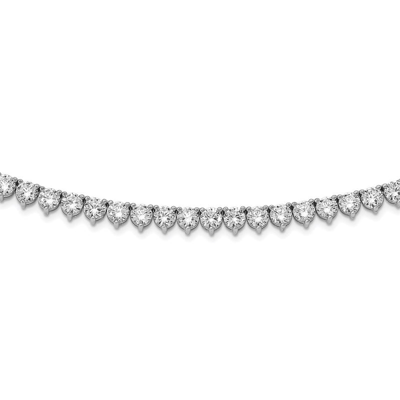 Sterling Silver Shimmer Rhodium-Plated 36 Inch 155 Stone Cz Riviera Necklace