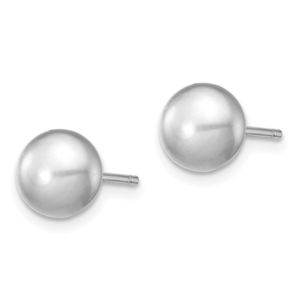 Sterling Silver Rhodium-Plated Fwc Grey Pearl Necklace/Earrings Set