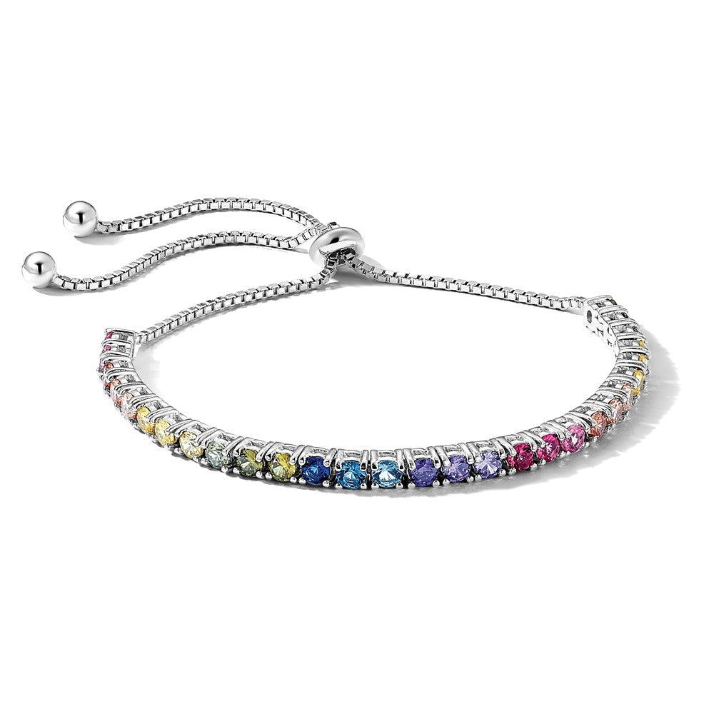 sterling-silver-prizma-rhodium-plated-3mm-colorful-cz-adjustable-bolo-bracelet