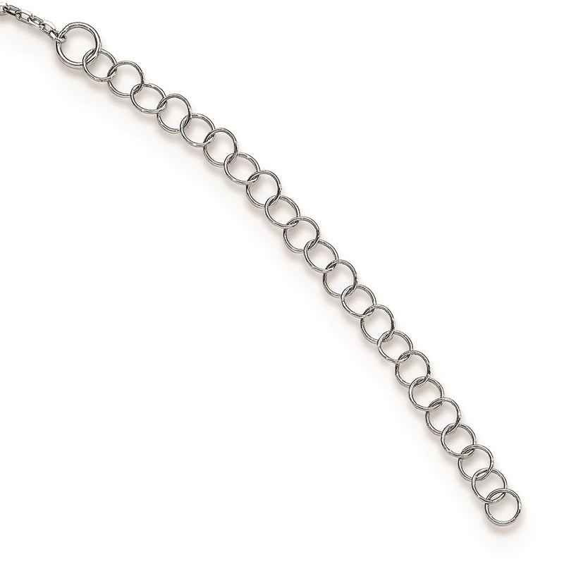 Sterling Silver Rhodium-Plated Cz Star With 2In Ext. Choker