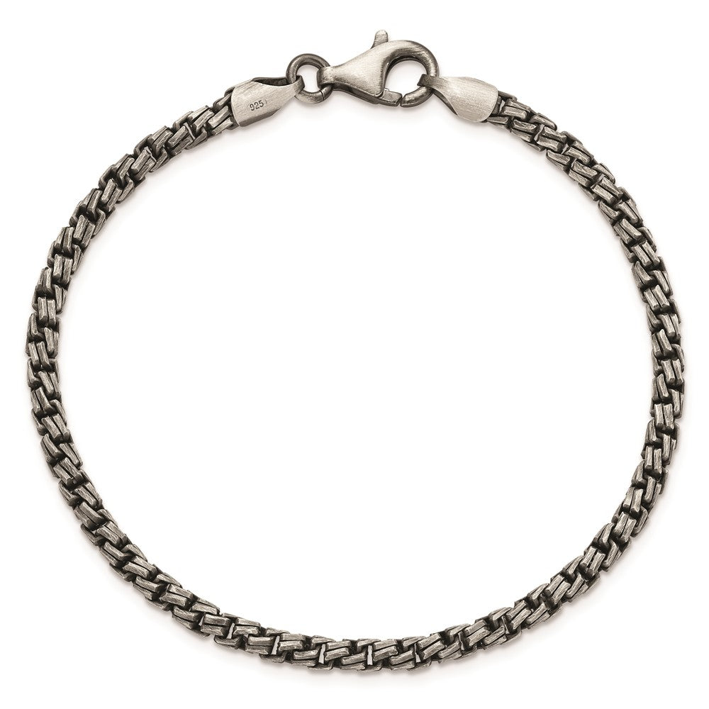 Sterling Silver Antiqued Brushed Chain Bracelet