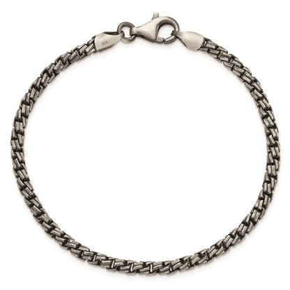 Sterling Silver Antiqued Brushed Chain Bracelet