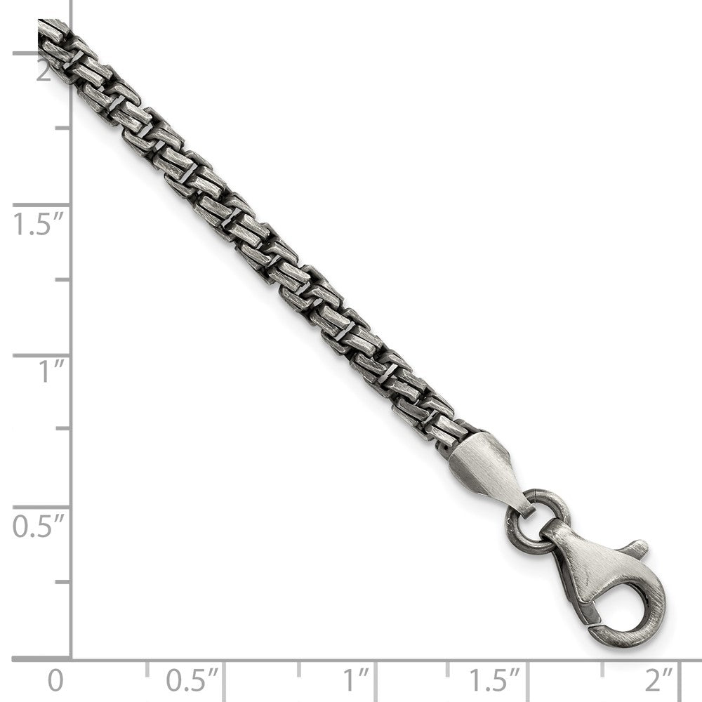 Sterling Silver Antiqued Brushed Chain Bracelet