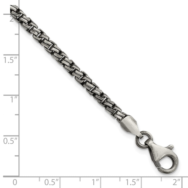 8 Inch Sterling Silver Antiqued Brushed Bracelet