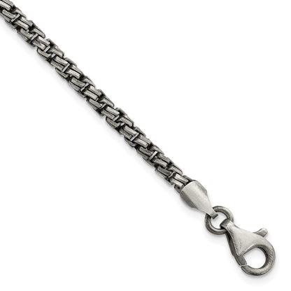 Sterling Silver Antiqued Brushed Chain Bracelet
